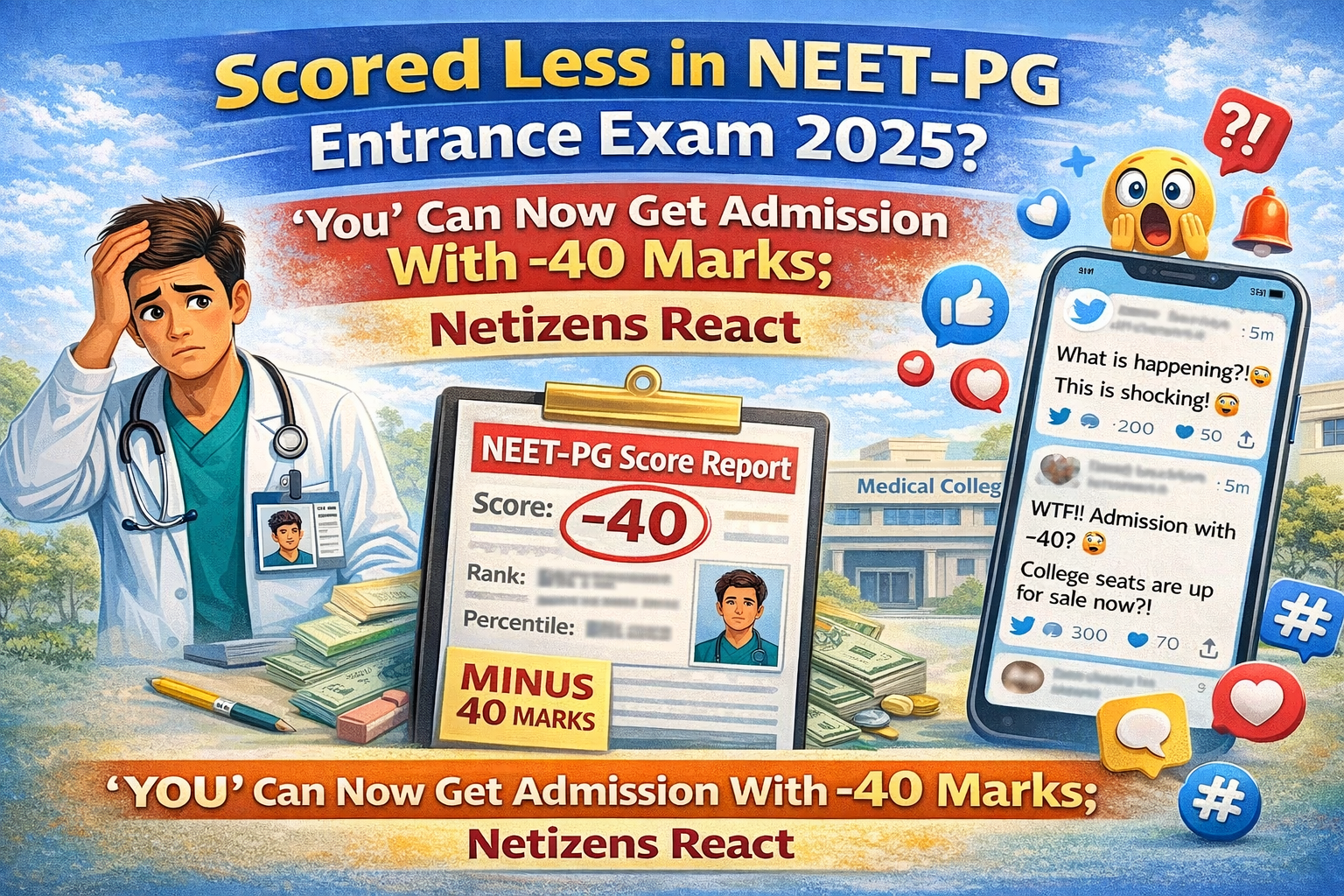 Scored Less in NEET-PG?Entrance Exam 2025? ‘You’ Can Now Get Admission With -40?Marks; Netizens React